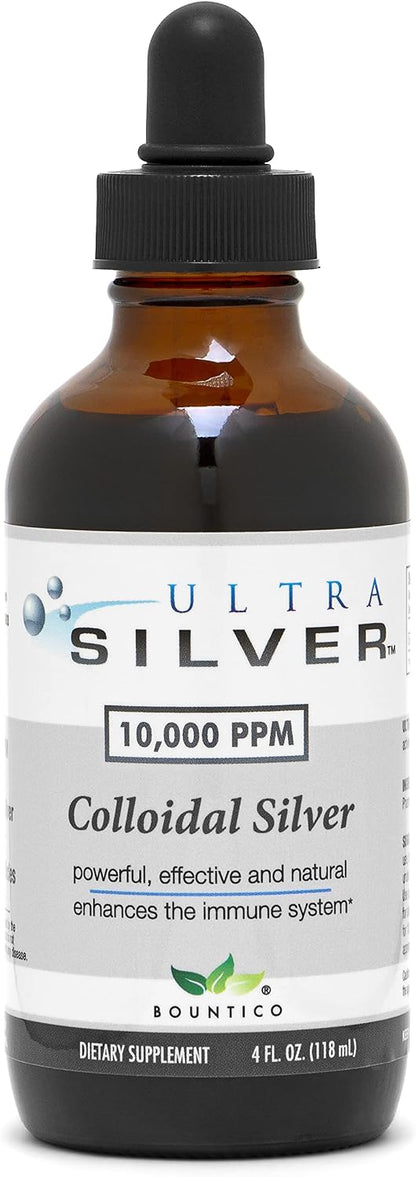 Ultra Silver® Colloidal Silver - 10,000 PPM, 4 Oz (118mL) - Mineral Supplement - True Colloidal Silver - with Dropper