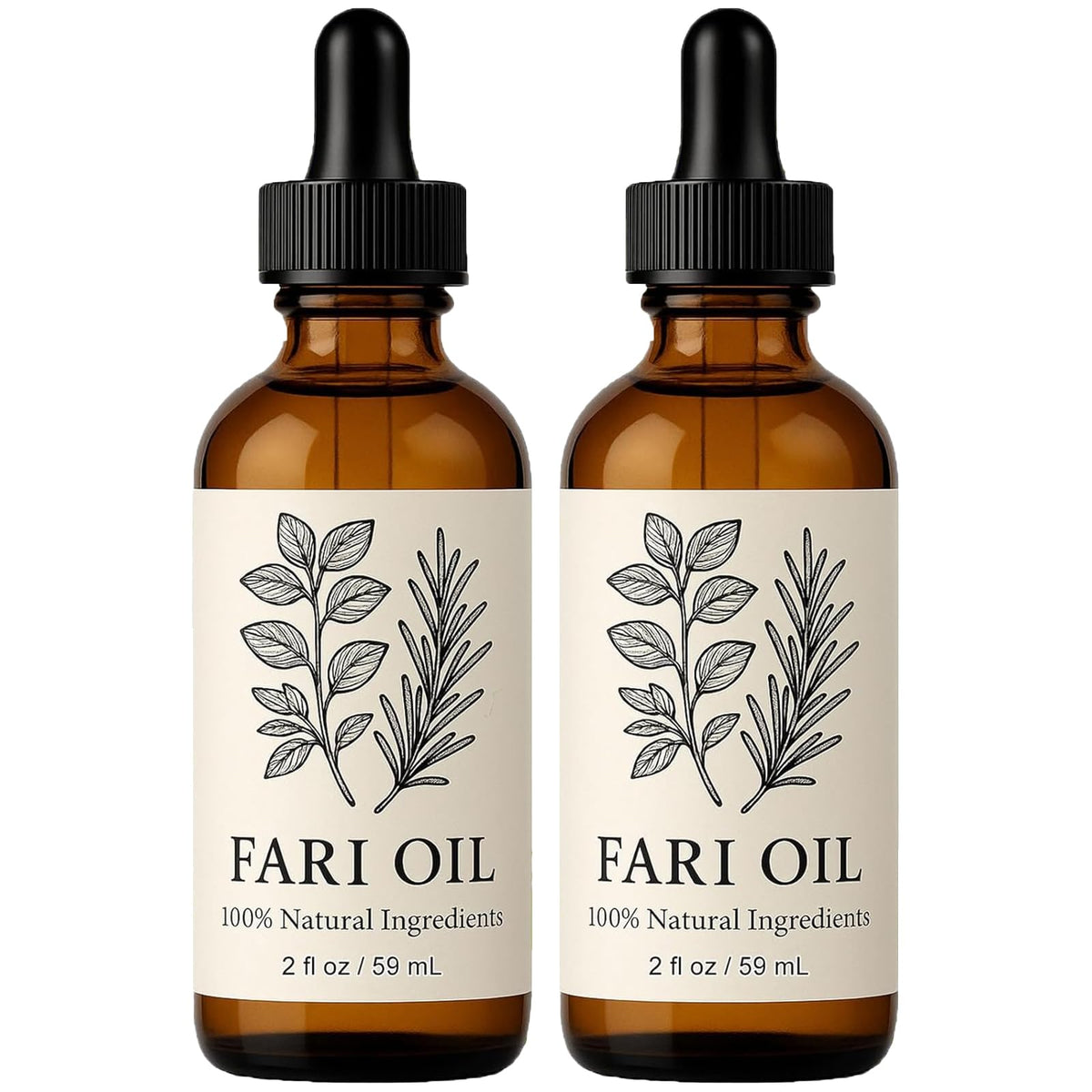 Fari Oil Hair Growth Oil, Organic Holistic Hair Oils for Men with Herbal Infusion Botanical Scalp, Pure Natural Plant-Based Formula, Daily Nourishment for Dry Scalp & Edges (2 PCS)