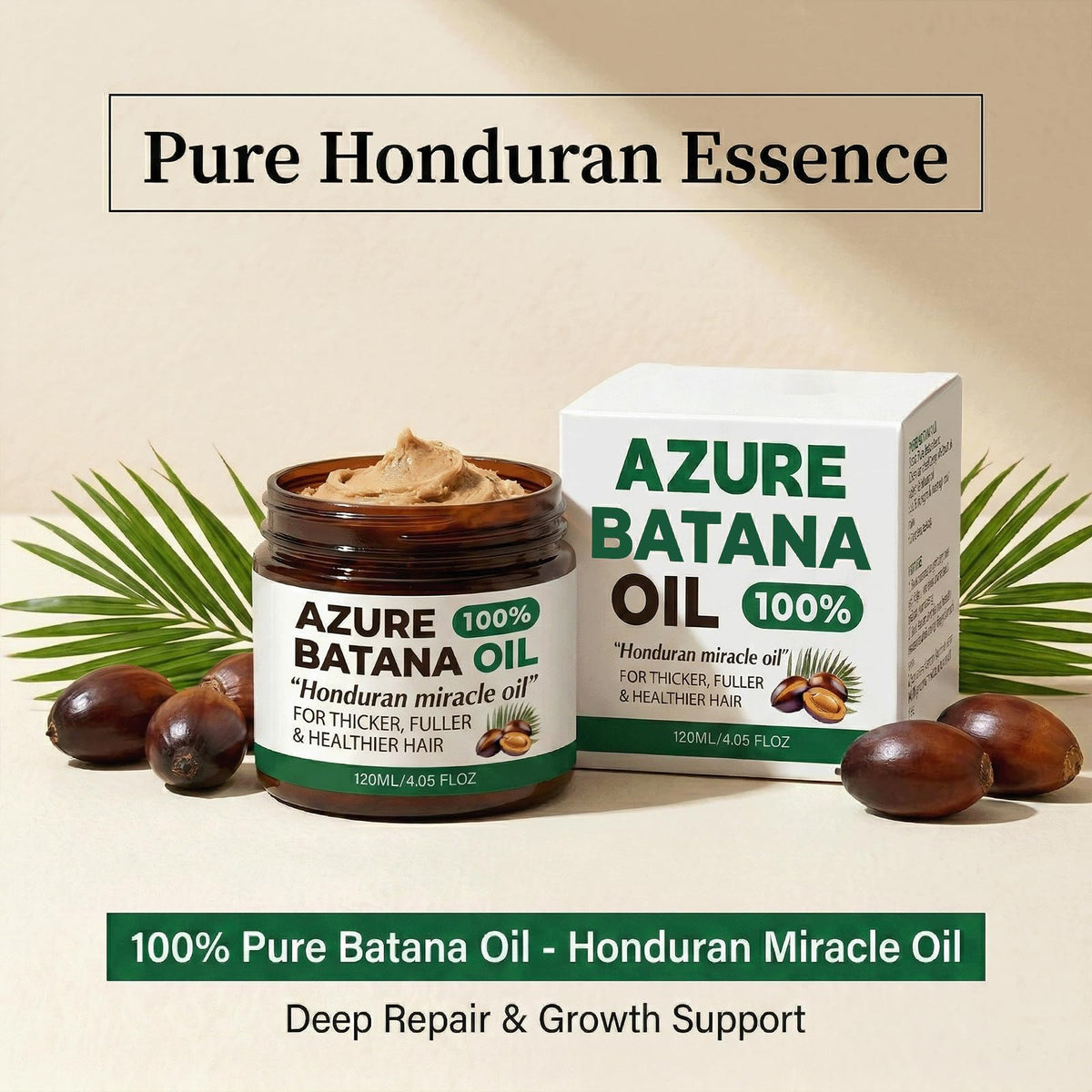 1PCSAzure Batana Oil For Hair Growth,100% Raw Organic Batana Hair Mask from Honduras