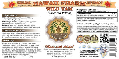 Wild Yam Liquid Extract, Wild Yam (Dioscorea Villosa) Tincture 2x32 oz