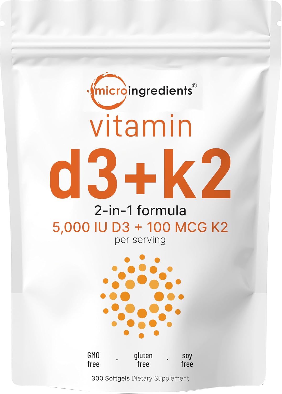 Micro Ingredients Organic Chlorella Spirulina 3000mg Tablets & Vitamin D3 5000iu + K2 100mcg Bundle 2 Pack - Cracked Cell Wall, Rich in Vegan Protein & Chlorophyll - Essential Sunshine Vitamins