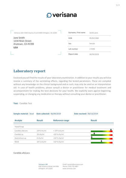 Candida Test - Lab Testing Kit for Diagnosing Candida albicans, Yeast Infection, Geotrichum spec