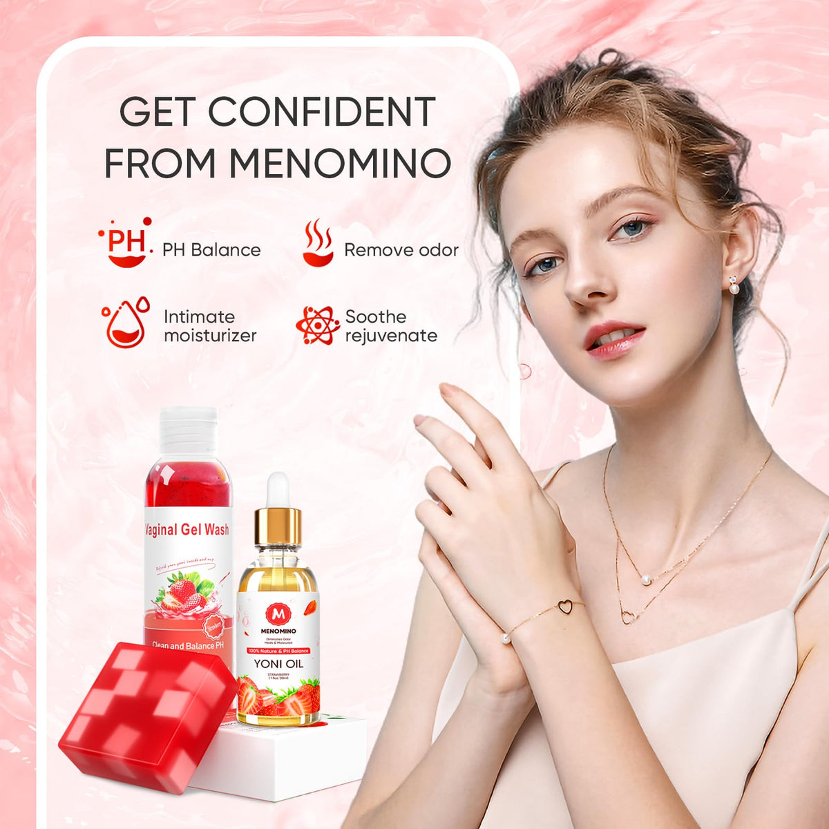 Feminine Wash & Yoni Soap Bar & Yoni Oil for Women pH Balance, Yoni Wash for Vaginal Moisturizing