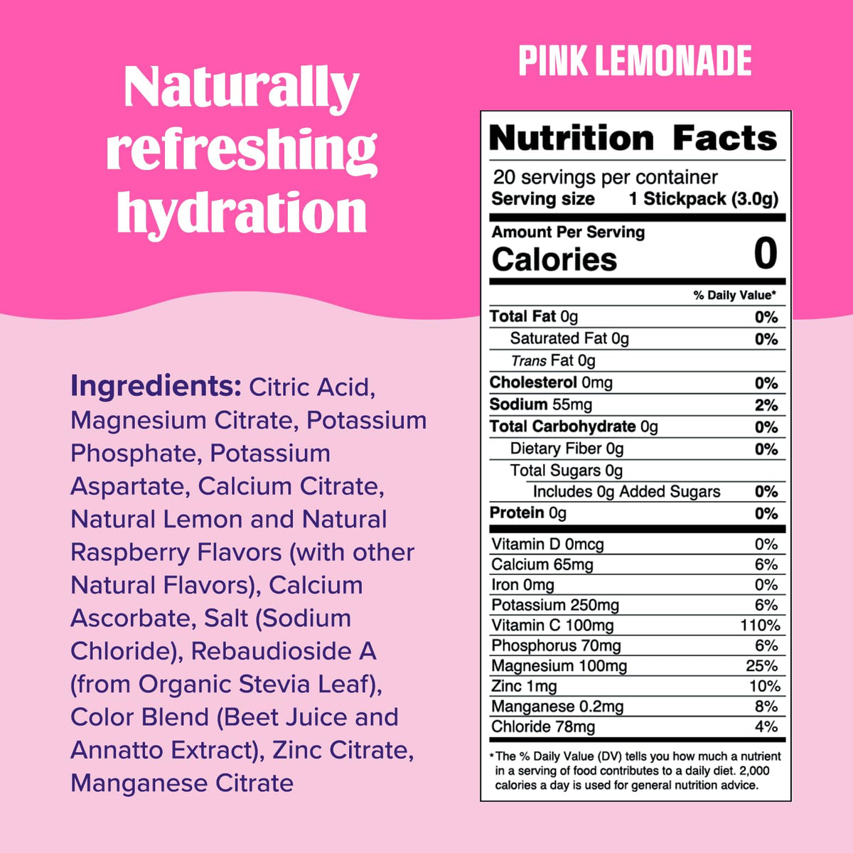 Ultima Replenisher Daily Electrolyte Drink Mix - Pink Lemonade, 20 Stickpacks - Hydration