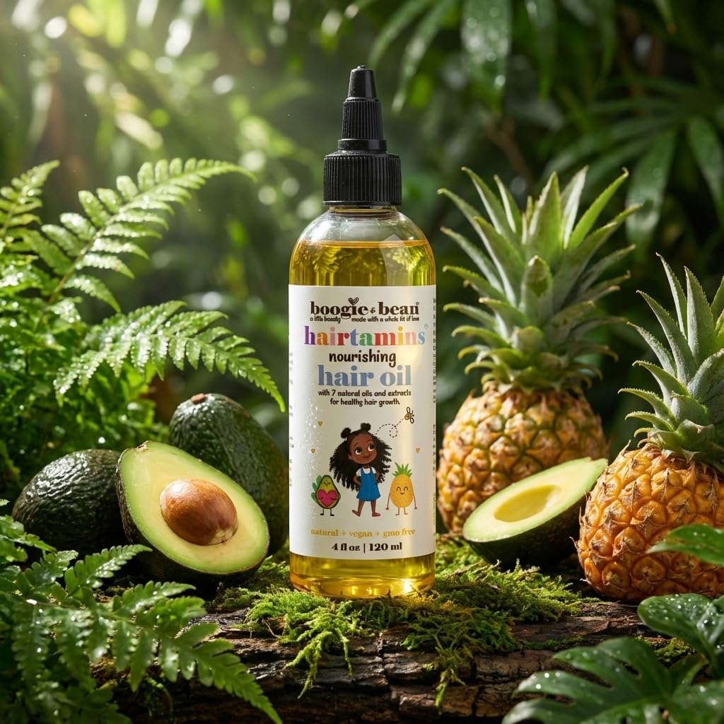 Boogie and Bean Baby and Kids Hair Growth Oil, Nourishing Hair Oil for Infants, Toddlers and Children, Moisturizes Waves, Curls, Coils and Locs