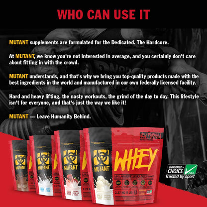 Mutant Whey - 100% Whey Protein Powder, Gourmet Taste, 22g of Protein, 10.4 g EAAs, 5 g BCAAs