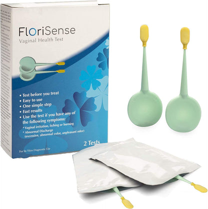 FloriSense Vaginal Health pH Test Kit - OTC Vaginal Acidity Test - Bacterial Vaginosis and Yeast Infections - 2 Swabs