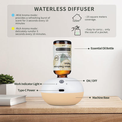 Waterless Essential Oil Diffuser - Use a USB-c Plug-in Essential Oils Diffuser - 2 Mist Modes