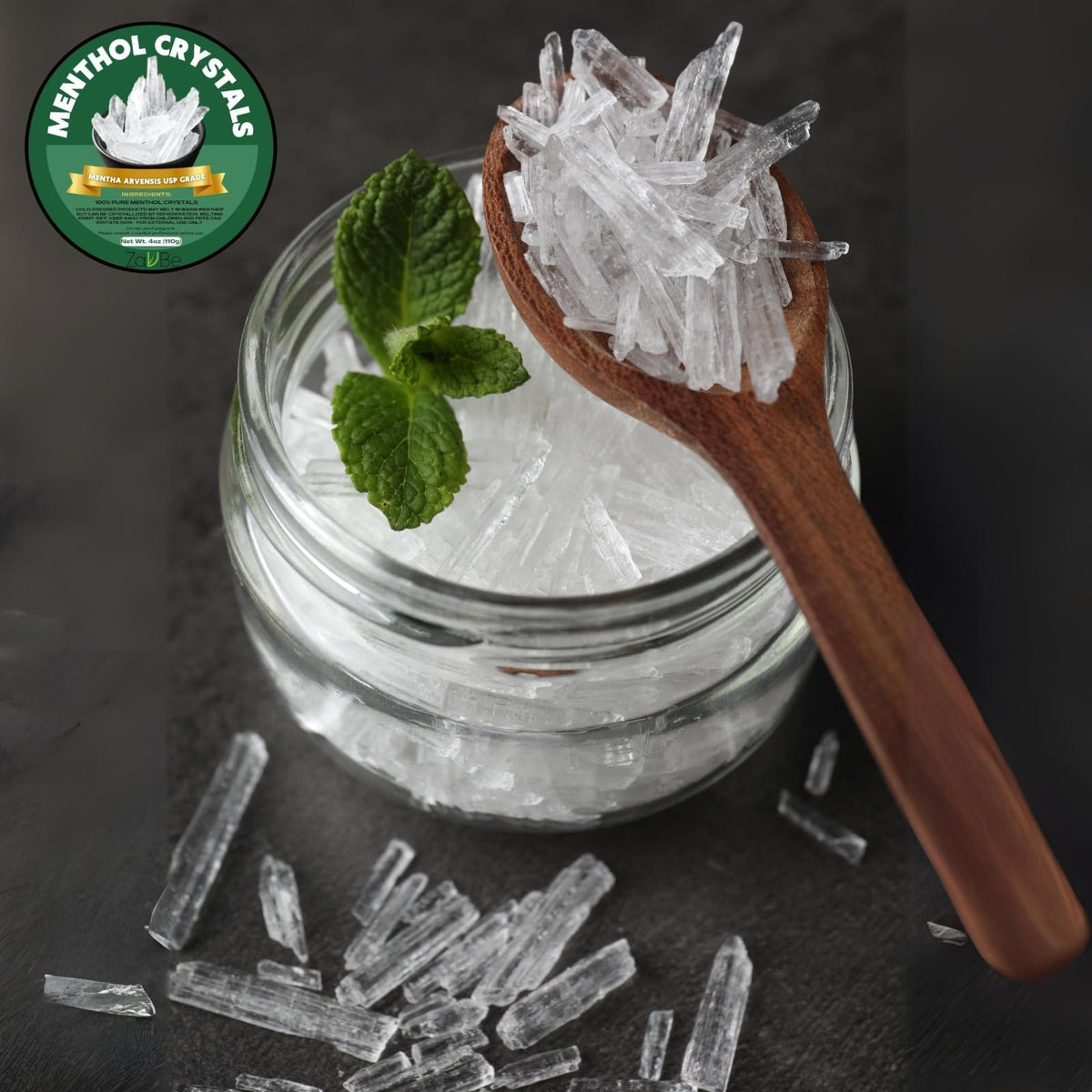 ZAVBE 1LB Menthol Crystal Mentha Arvensis Pure Natural in Resealable Bag USP Food Grade