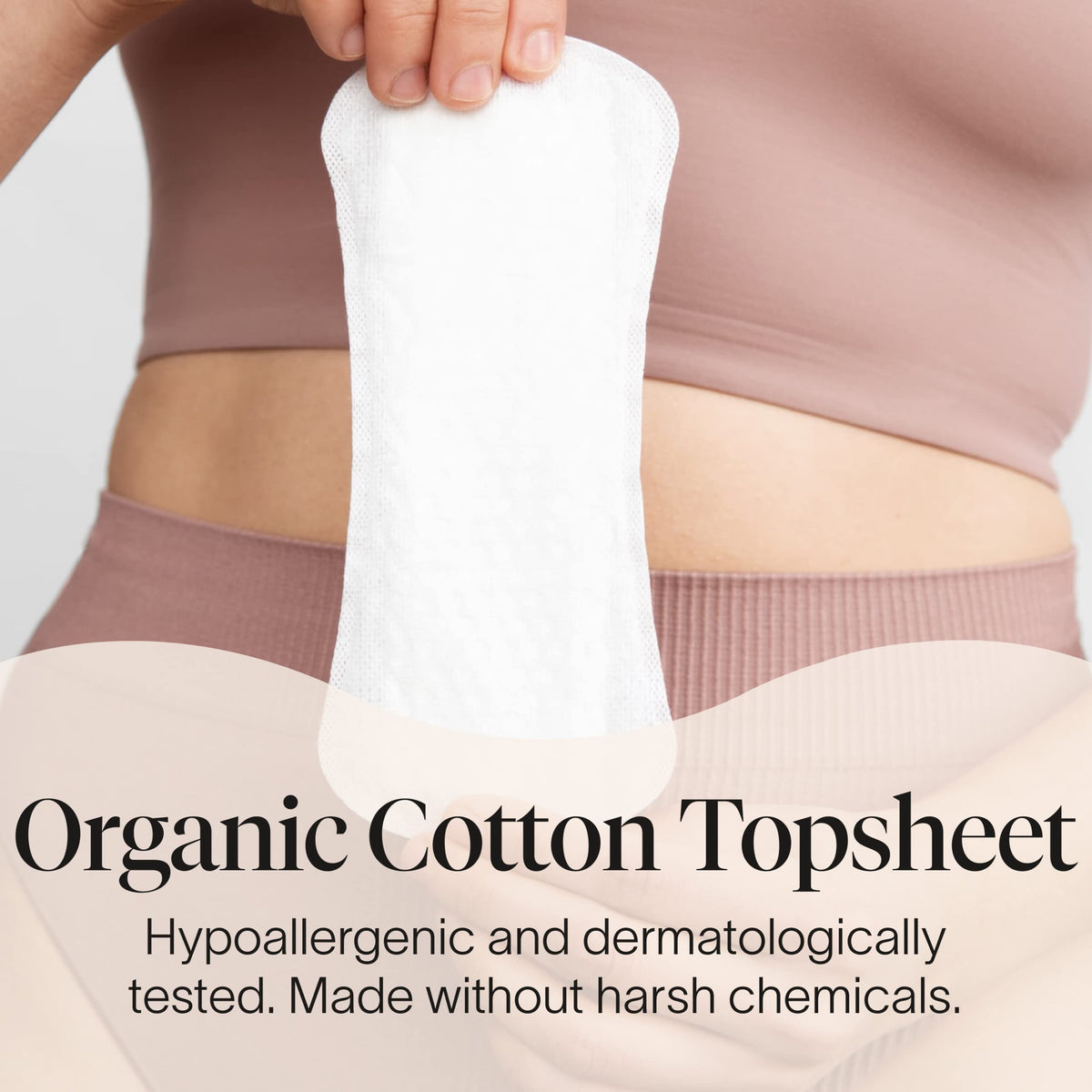 Cora Period Long Liners - 100% Organic Cotton Topsheet - Ultra Thin, Quick Absorbency