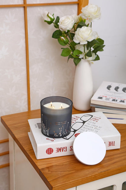 White Sage Sea Salt 3 Wick Candle 14.5 oz - Sage Candles for Cleansing House - Large Soy Candles