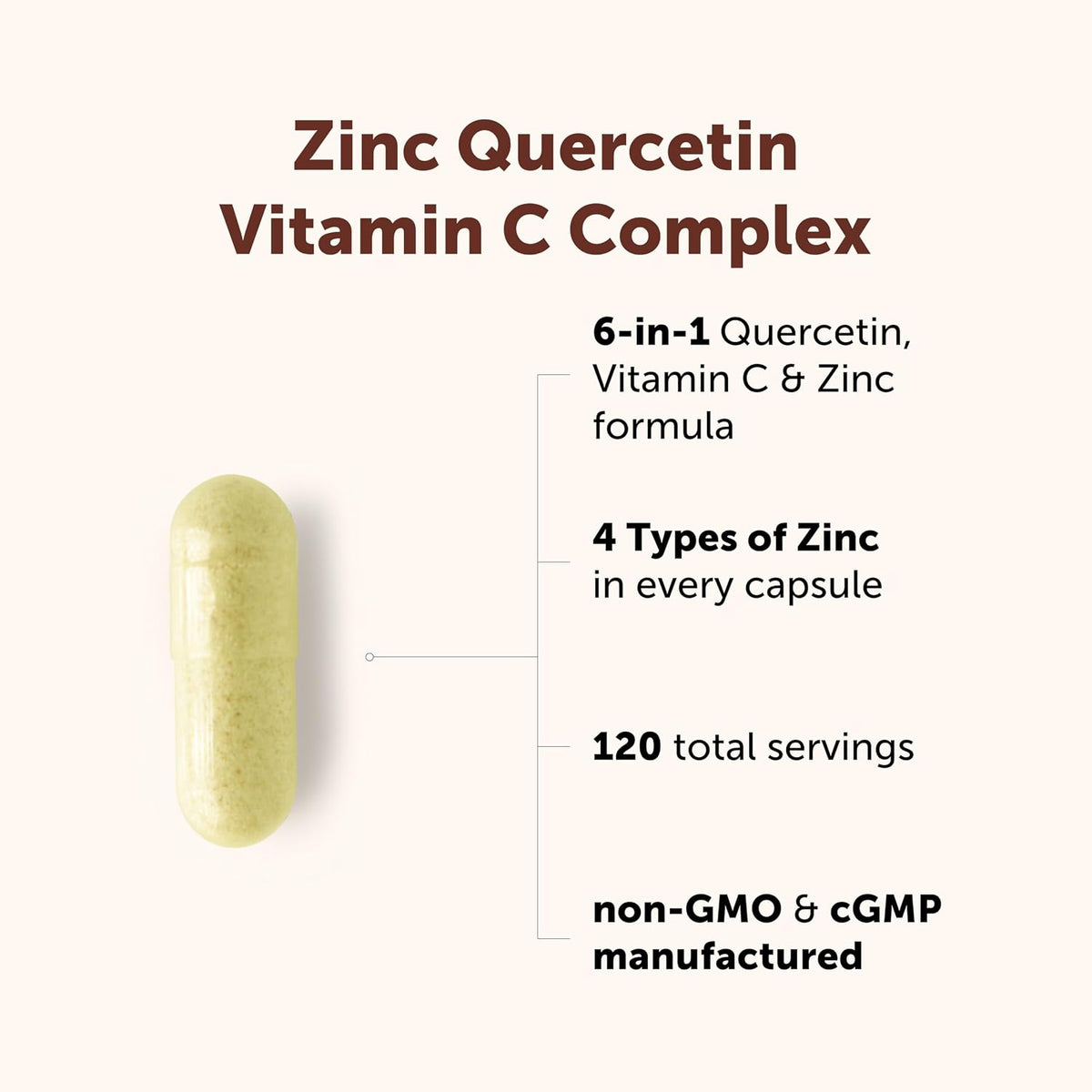 Micro Ingredients Quercetin with Vitamin C & Zinc, 240 Capsules - 6‑in‑1 Formula with Quercetin, Vitamin C & 4 Zinc Forms (Picolinate, Citrate, Glycinate, Gluconate) - Non‑GMO