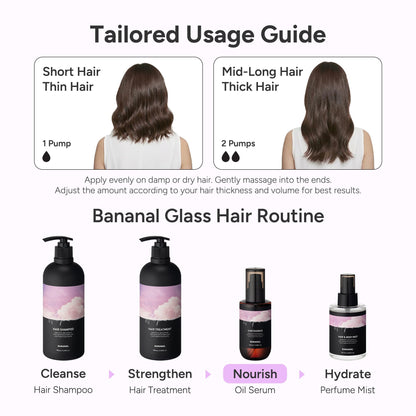 BANANAL 2-in-1 Hair Serum & Perfume Oil - Korean Hair Care, Moroccan Argan Oil & 12 Amino Acids for Dry Damaged Hair, Anti-Frizz Glass Hair Shine, Paraben-Free, White Floral Musk, 3.38 fl oz