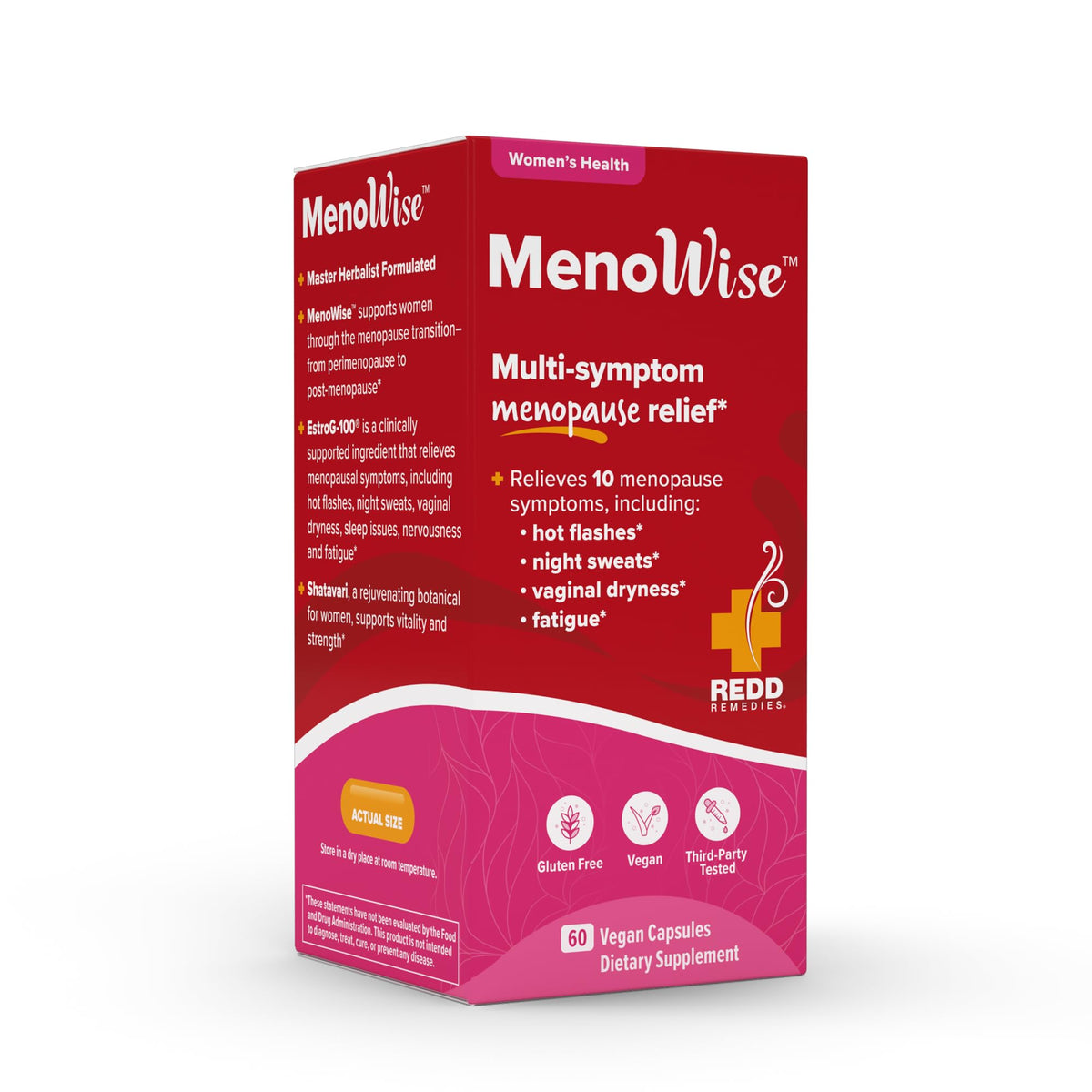 Redd Remedies, MenoWise, for Hot Flashes, Vaginal Dryness, Night Sweats, and More, 60 Count