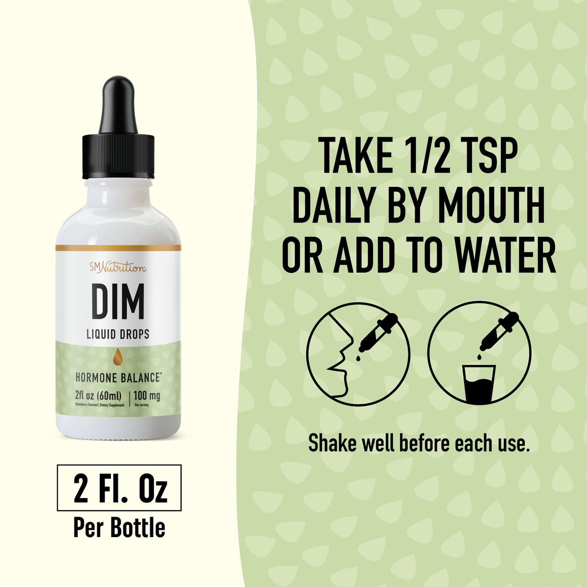 DIM Supplement Liquid Drops 100mg for Estrogen Balance for Women & Men - Hormone Balance