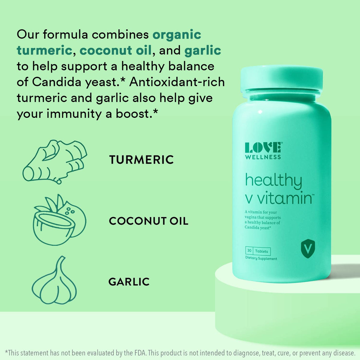 Love Wellness Women's Vaginal Health Supplement, Healthy V Vitamin - Maintains pH Balance, Gut Health