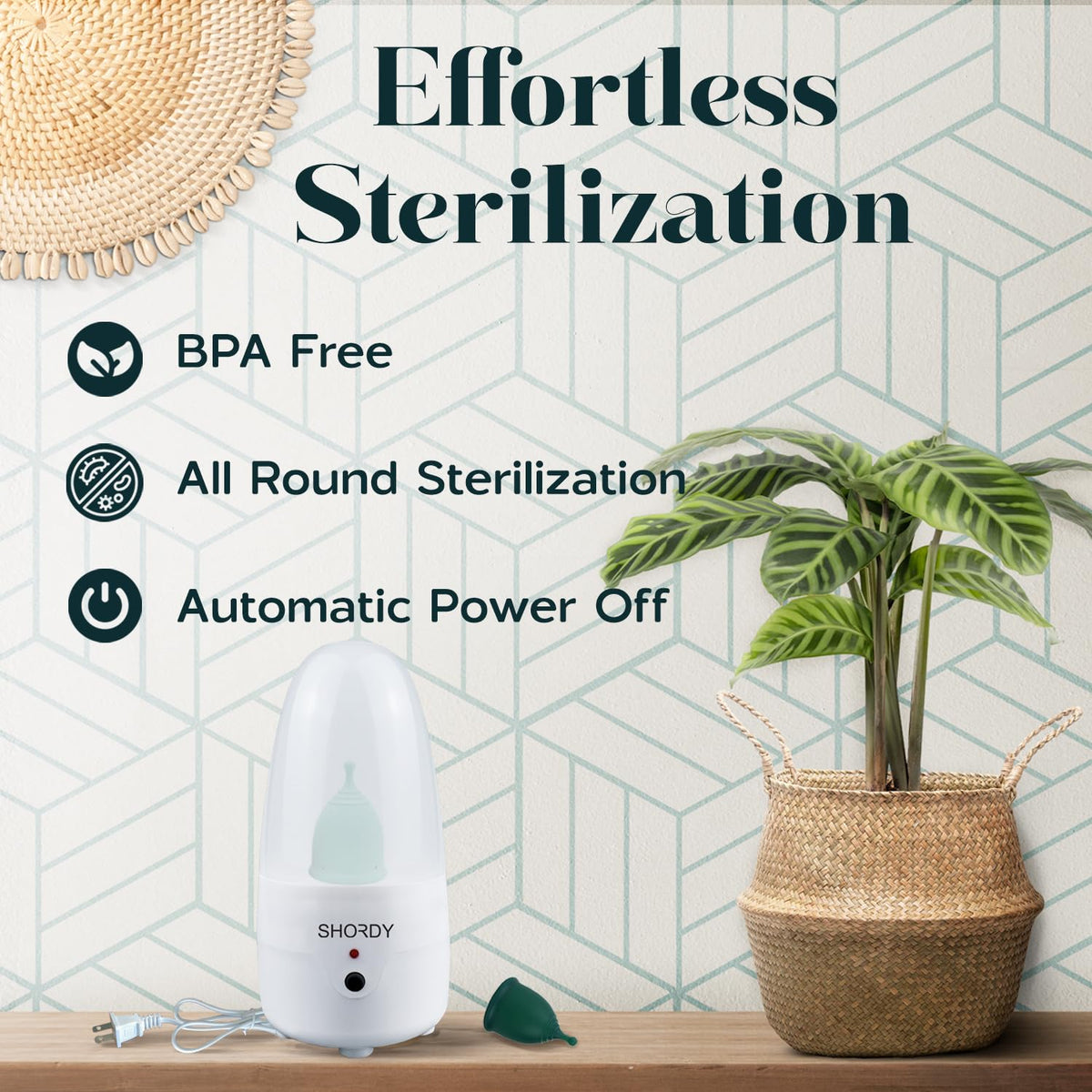 SHORDY Menstrual Cup and Steamer Sterilizer for Beginners Kit Set of 2 Period Cups (Small & Large)