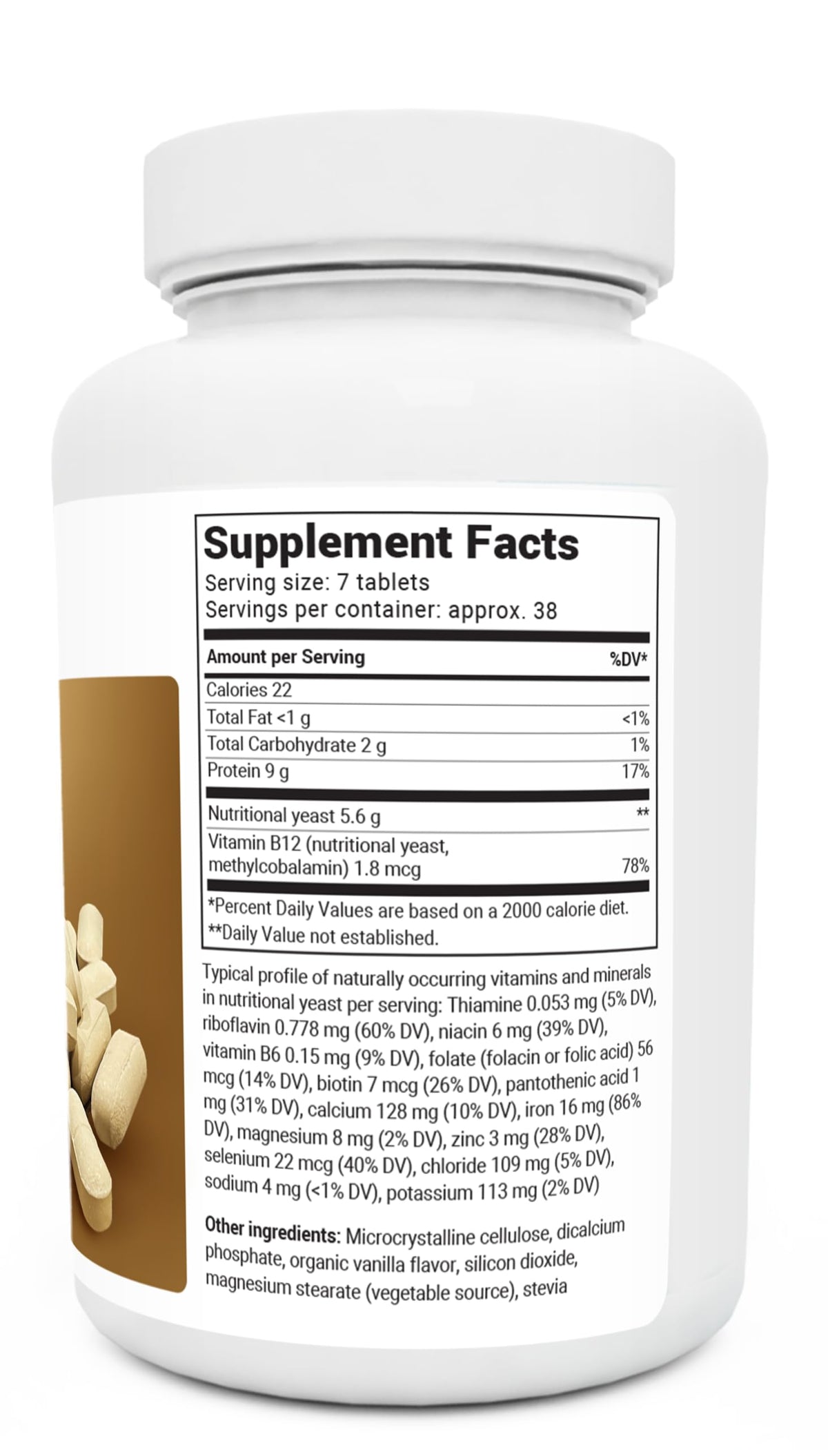 Dr. Berg Nutritional Yeast Tablets - Natural B12 Added - All 8 B Vitamin Complex - Organic