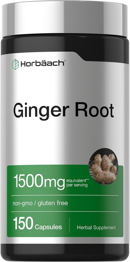 Horbäach Ginger Root Extract Supplement - 150 Capsules - Traditional Herbal Formula - Non-GMO & Gluten Free