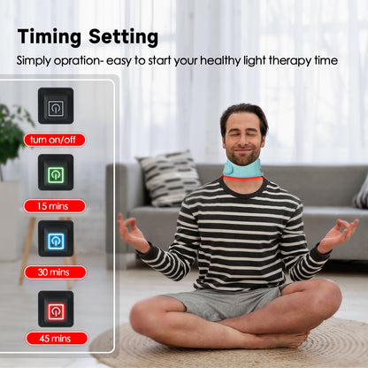 Red Light Therapy for Neck, Yasinaner Red Infrared Light Therapy Pad for Neck 660nm Red Light