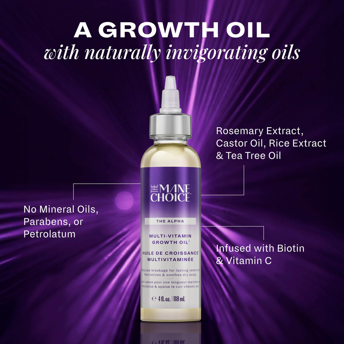 The Mane Choice Alpha Multi-Vitamin Scalp Hair Growth Oil, 4 Fl Oz, Nourishing Scalp Oil with Biotin, Vitamin C,Rosemary, Rice Extract,Jojoba,Tea Tree & Castor_Oil,Lightweight & Non-Greasy (Pack of 6)