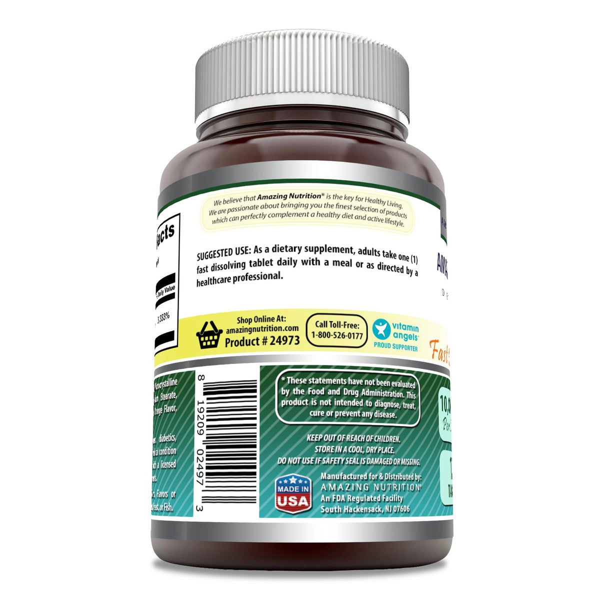 Amazing Formulas Biotin 10,000 mcg - Fast Dissolve Tablets - Non-GMO - Gluten Free Supplement - Made in USA (Strawberry, 60 Count)