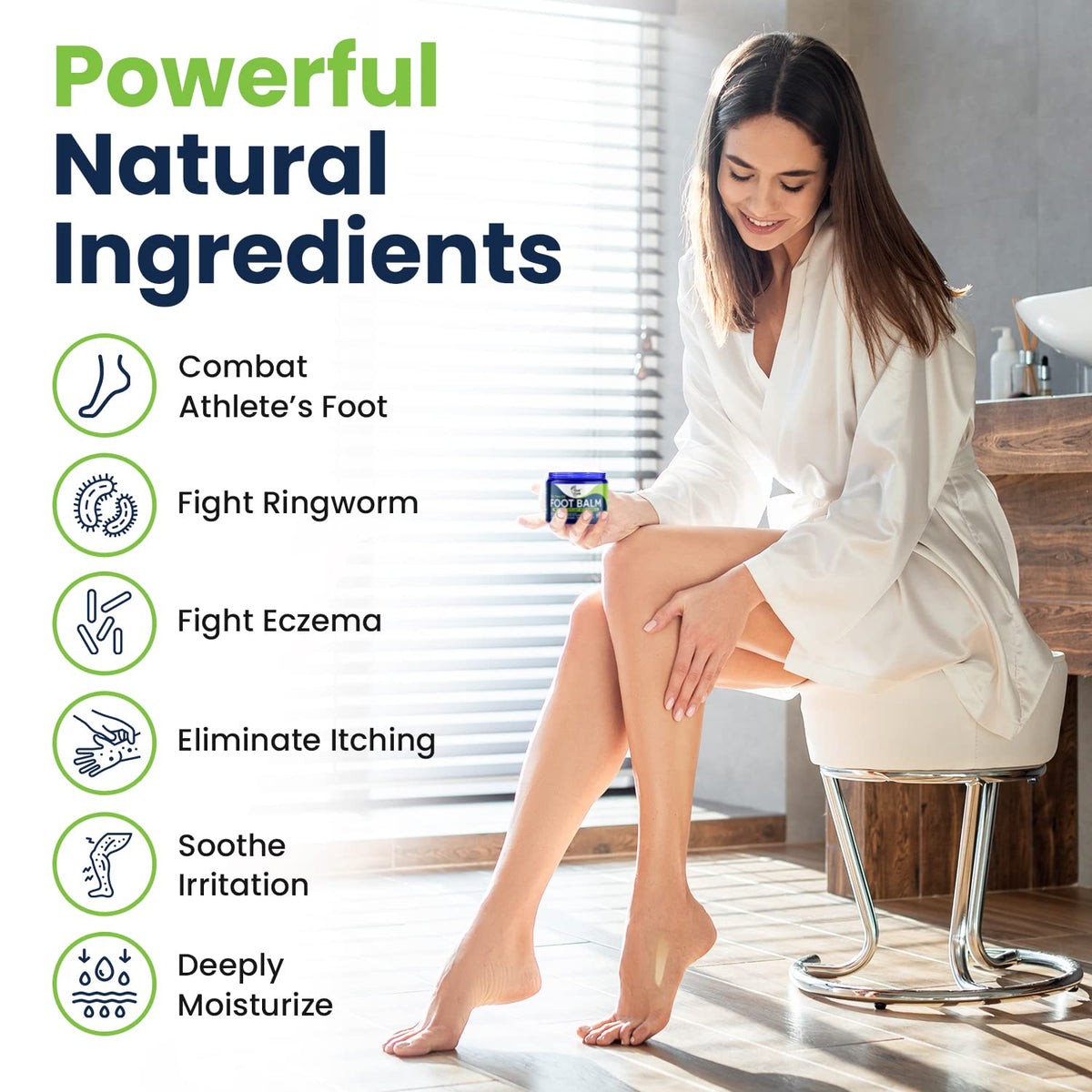 Tea Tree Oil Foot Balm/ Moisturizer For Dry Cracked Feet - Instantly Hydrates & Soothes