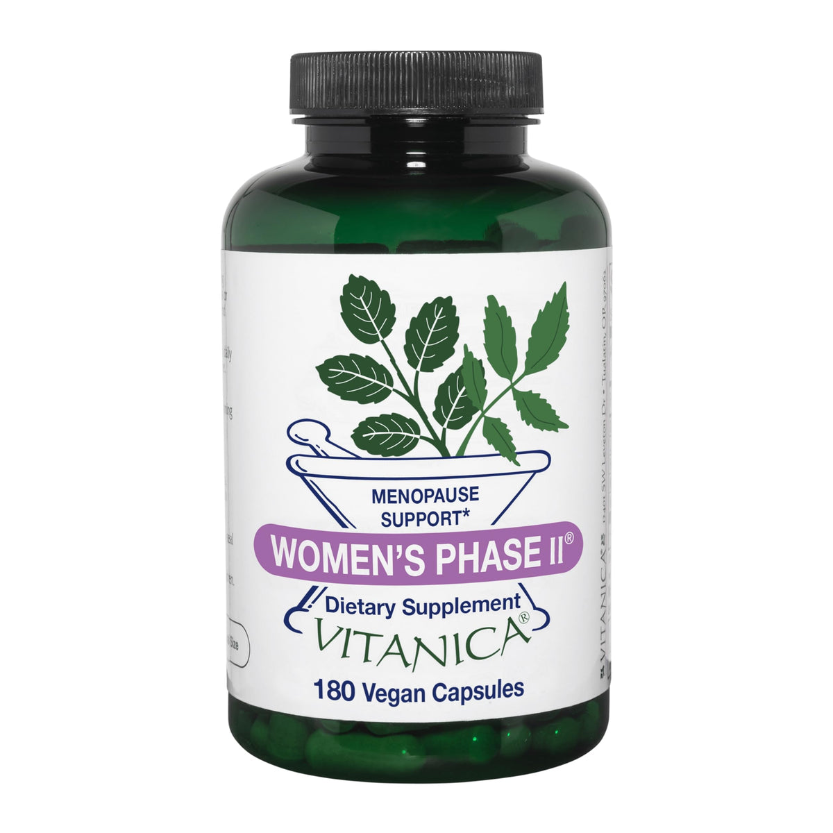 Vitanica Women's Phase II, Menopause Support, Vegan, 180 Capsules