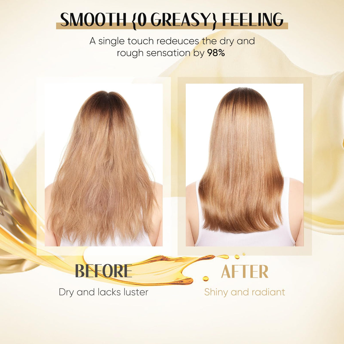 GREEONIL 24K Gold Argan, Coconut, and Olive Oil Serum for Frizz Control, Shine, and Split End Repair - Nourishing Hair Treatment with Vitamin E, 2.02 fl oz, 60ml