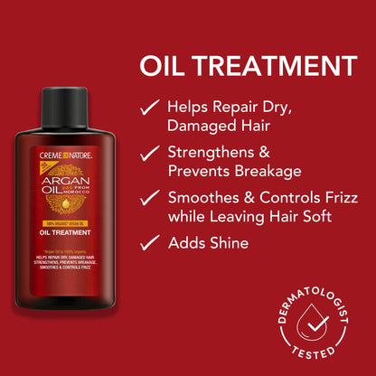 Creme of Nature Argan Oil Treatment, Adds Shine & Smooths Frizz, Strengthens and Repairs Dry Hair, Lightweight Daily Oil with Argan Oil, 3 fl oz