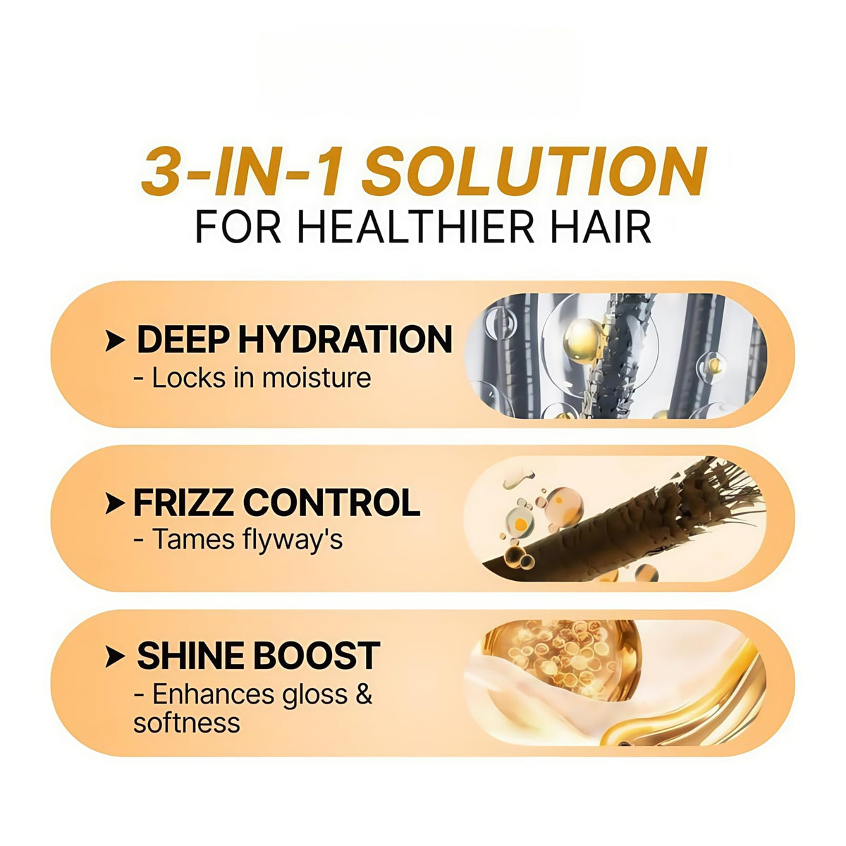 Leave-In Moroccan Argan Oil Hair Oil - Vitamin E Oil& Keratin Hair Treatment for Repairing Dry, Frizzy & Damaged Hair - Deep Nourishing Hair Serum, Anti-Frizz & Split End Repair 3.3Fl Oz