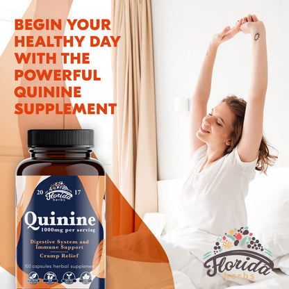 Leg Cramps Support Organic Pills - 1000 mg - Quinine Tablets for Cramp Defense