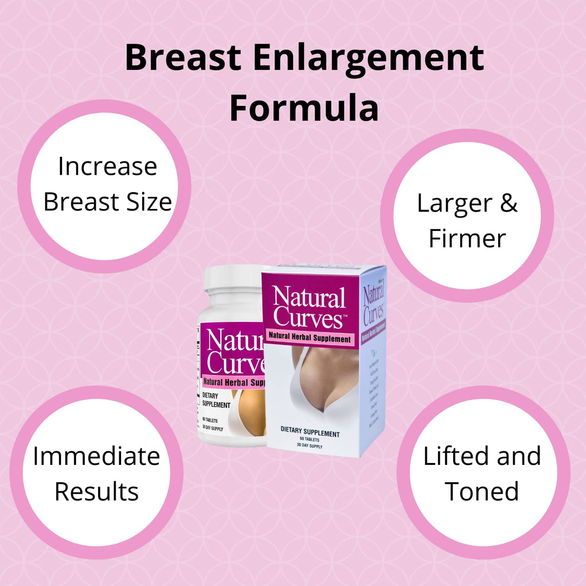 Natural Breast Enhancement Pills with Saw Palmetto Woman Support - 2 Pack
