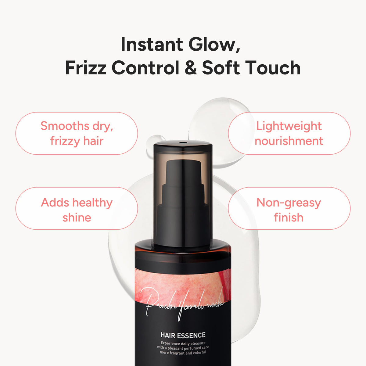 BANANAL 2-in-1 Hair Serum & Perfume Oil - Korean Hair Care, Moroccan Argan Oil & 12 Amino Acids for Dry Damaged Hair, Anti-Frizz Glass Hair Shine, Paraben-Free, Peach Floral Musk, 3.38 fl oz