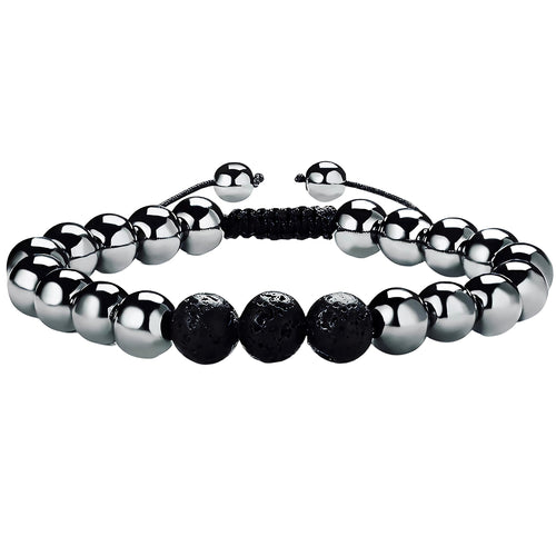 RENZHI-Magnetic Hematite Bracelet–Beaded Magnetic Bracelets for Men and Women