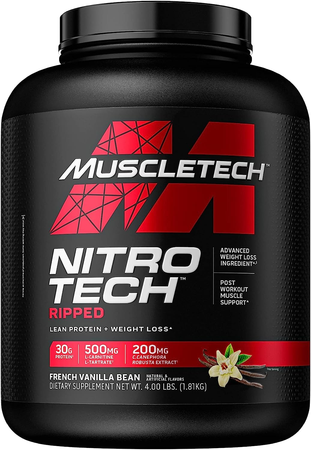 MuscleTech Nitro-Tech Ripped - Lean Whey Protein Powder/Isolate & Platinum Multivitamin