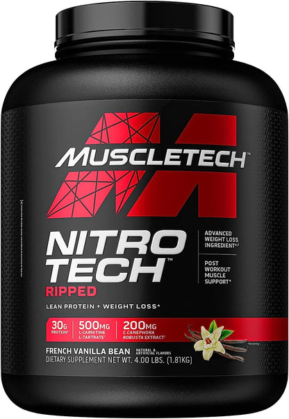 MuscleTech Nitro-Tech Ripped - Lean Whey Protein Powder/Isolate & Platinum Multivitamin