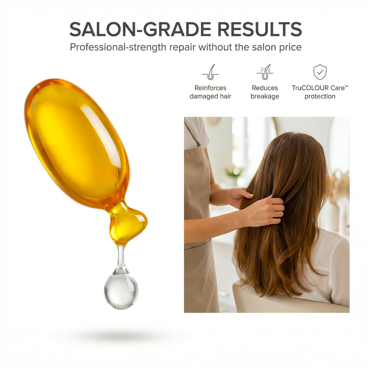 SNOB GIRLS Strength Repair Hair Serum Capsules - Damaged Hair, Split End Repair & Bond Sealing - Argan Oil, Peptides, Ceramides - Vegan, Mineral Oil-Free, Color-Safe - Leave-In Serum - 15Ct
