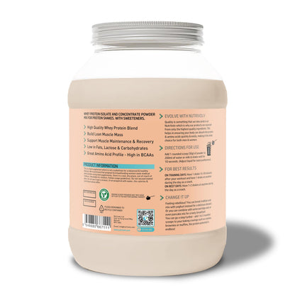 NutriVolv Whey Protein Isolate & Concentrate Powder - Milk Chocolate Flavour 900g