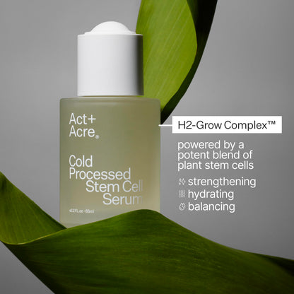 Act+ Acre Cold Processed Stem Cell Scalp Serum - For Thicker, Fuller Looking Hair - Apple Stem Cells, Bamboo Extract, Aloe Vera - Strengthen, Hydrate, Reduce Shedding - Vegan, Color Safe - 1 fl oz.