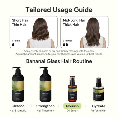 BANANAL 2-in-1 Hair Serum & Perfume Oil - Korean Hair Care, Moroccan Argan Oil & 12 Amino Acids for Dry Damaged Hair, Anti-Frizz Glass Hair Shine, Paraben-Free, Citrus Floral, 3.38 fl oz
