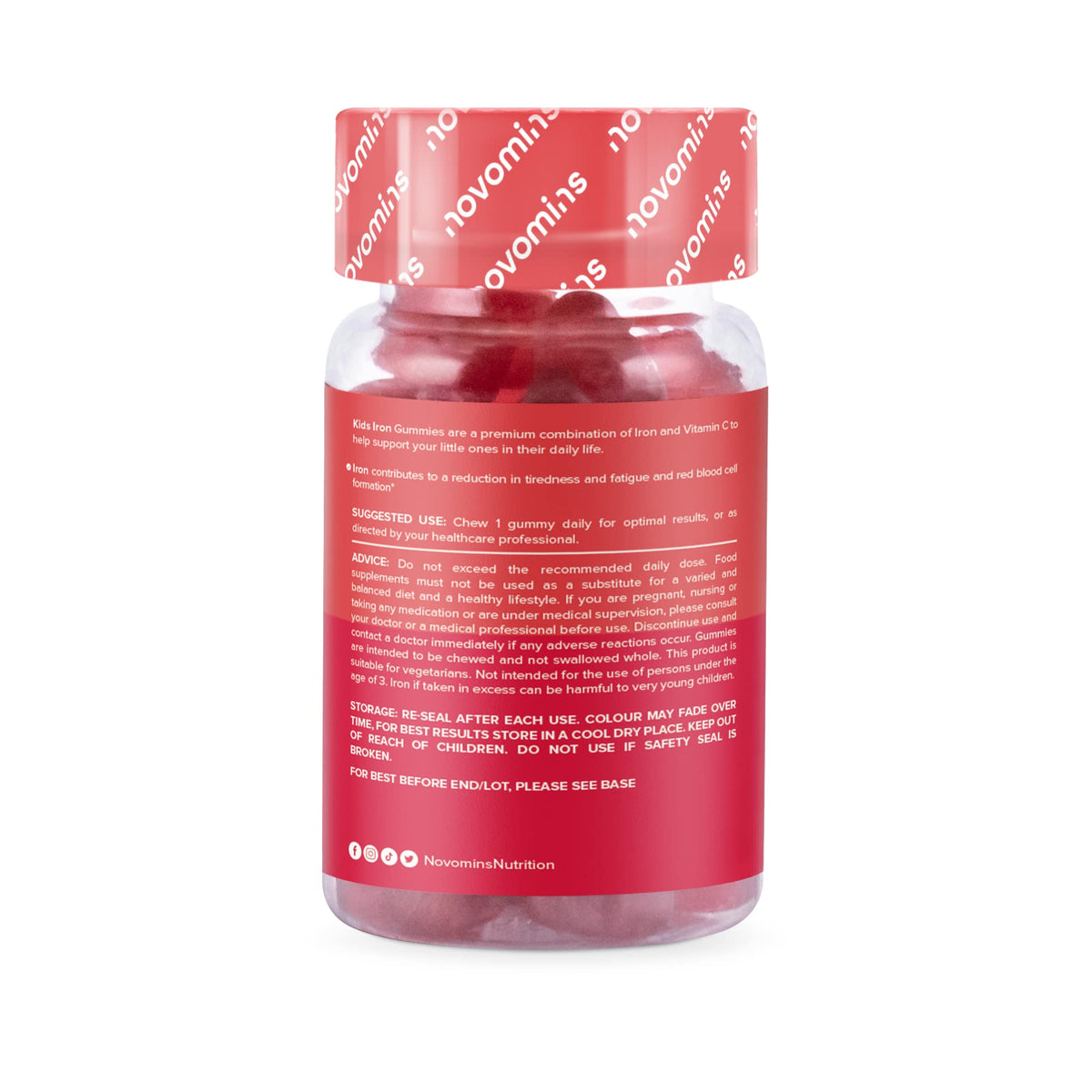 Kids Iron Gummies - Iron Supplement for Kids - Energy & Immune System - Vegan