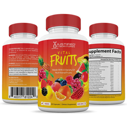 (6 Pack) Vital Fruits and Veggies Supplement Whole Food Red & Green Superfoods