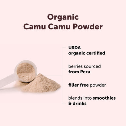 Micro Ingredients Organic Camu Camu Powder, 12 oz - Freshly Harvested Berry - Source of Naturally Occurring Vitamin C - Non-GMO, Vegan Friendly