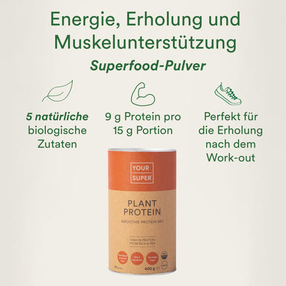 Your Super Plant Protein Organic Superfood Powder - Plant Based Protein Powder for Muscle Growth