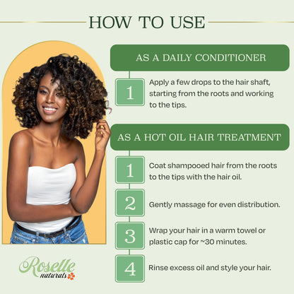 Roselle Naturals Chebe Oil for Hair Growth - Made in USA 4 Fl Oz - Hair Growth Oil, Grease for Stronger, Longer, Thicker Hair