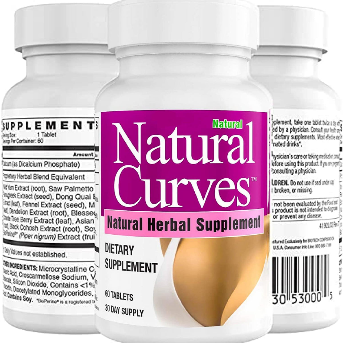 Natural Breast Enhancement Pills with Saw Palmetto Woman Support - 2 Pack