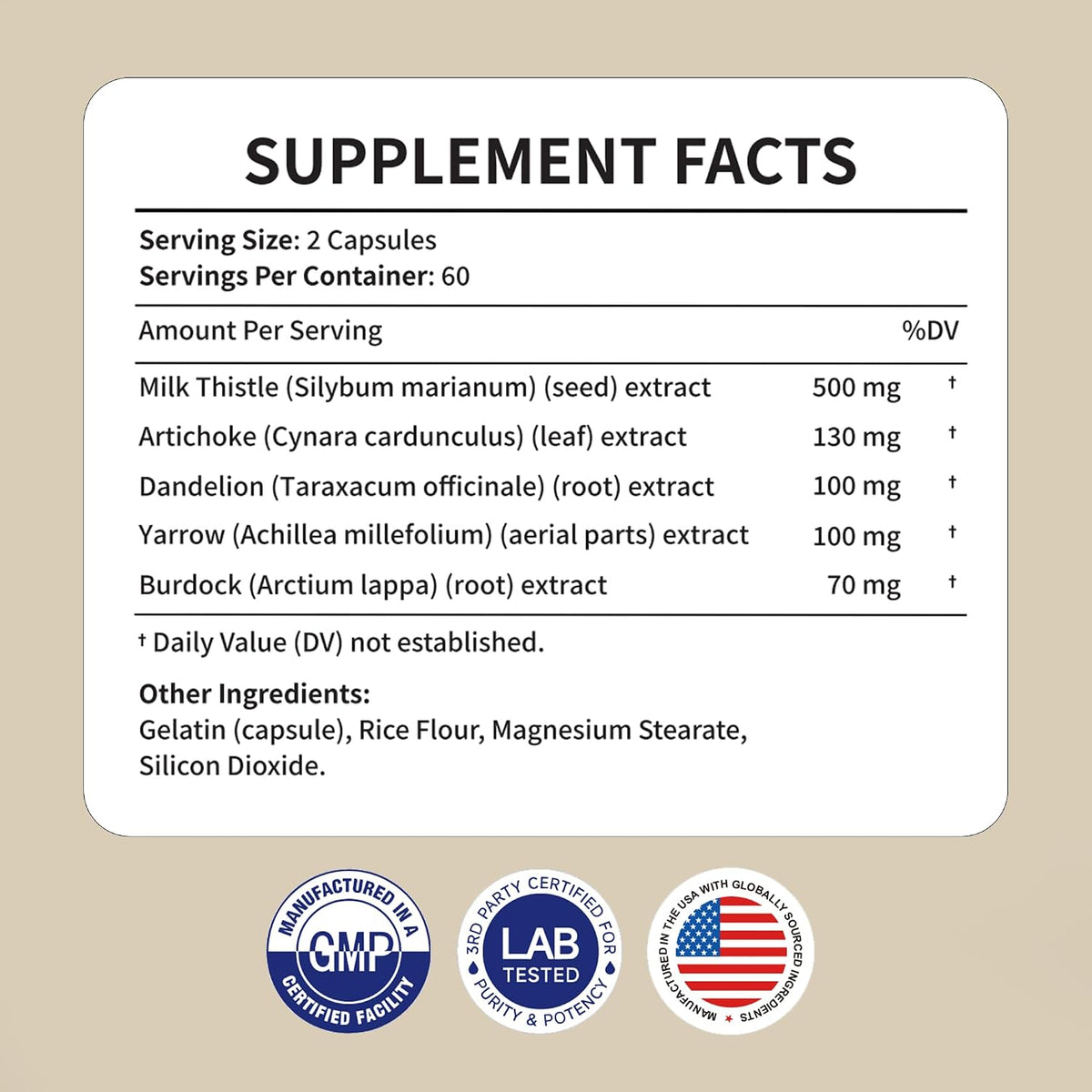 ‌Liver Protector – Liver Support Supplement with Milk Thistle, NAC & Turmeric - Helps with Digestive Comfort, Gluten-Free & Vegan Capsules (60 Count)‌