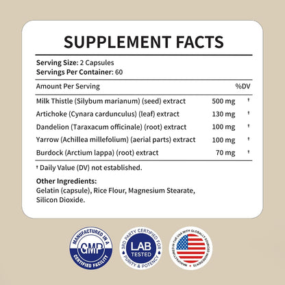 ‌Liver Protector – Liver Support Supplement with Milk Thistle, NAC & Turmeric - Helps with Digestive Comfort, Gluten-Free & Vegan Capsules (60 Count)‌