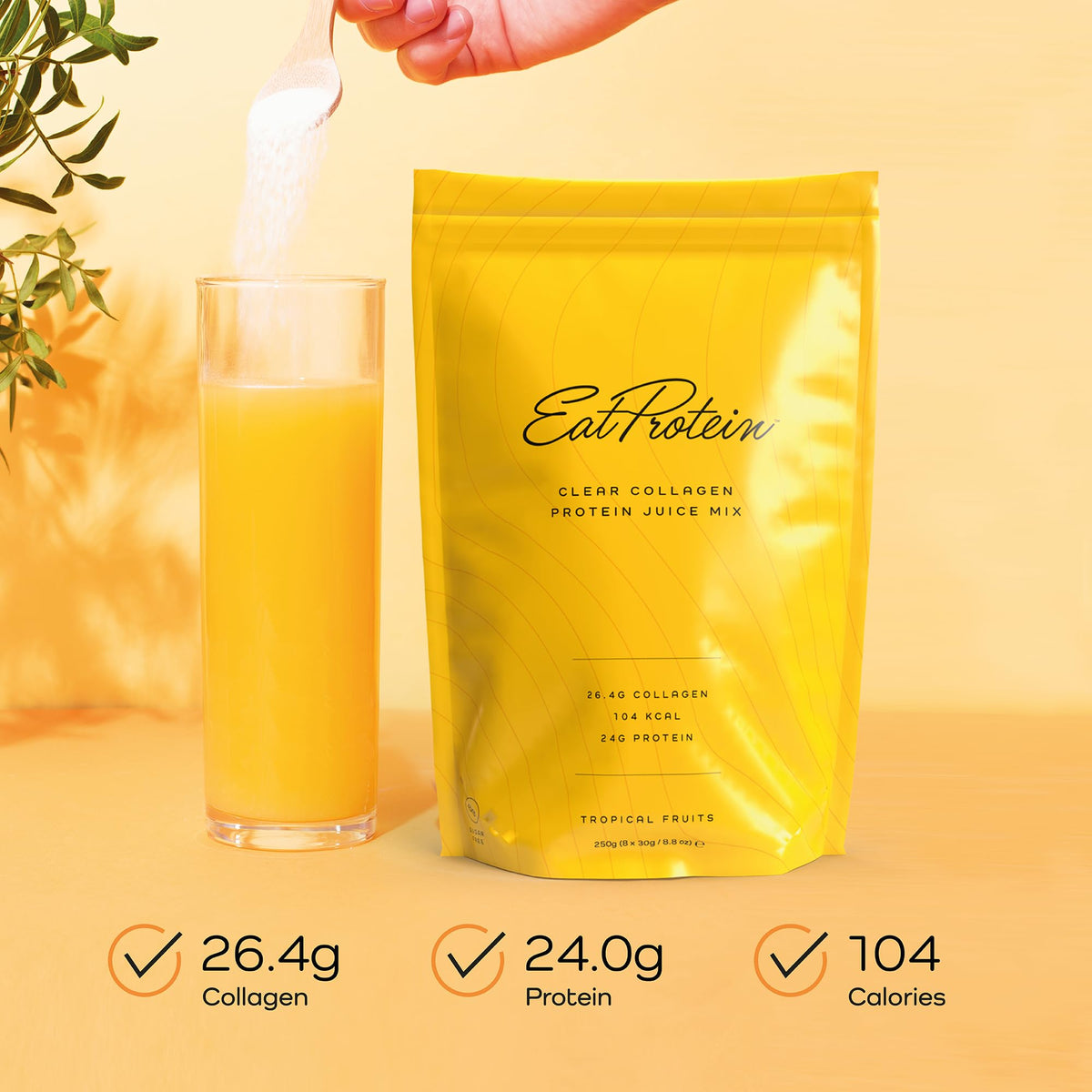 EatProtein Tropical Fruits Collagen Protein Juice Drink Mix - 24g Protein - 26.4g Collagen - 8X Servings
